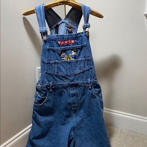 Disney Vintage Mickey Minnie Sailor Short Overalls